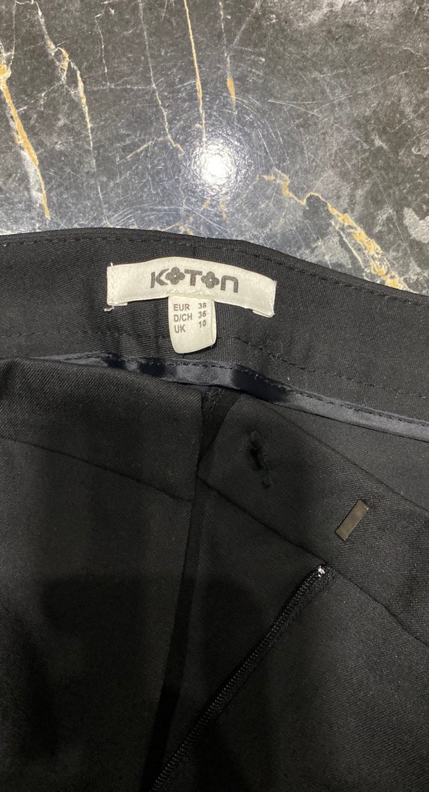 Kadın Siyah Kumaş Ofis Pantolonu - Görsel 4