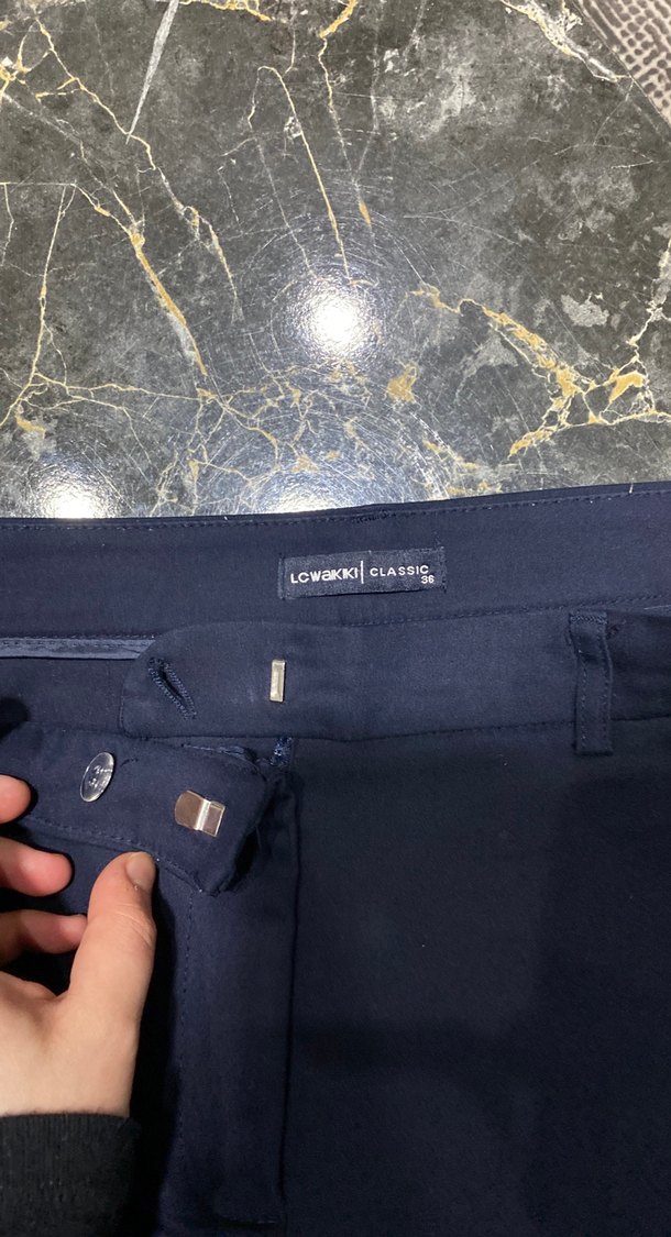 Lacivert  Kadın kumas Pantolon - Görsel 3