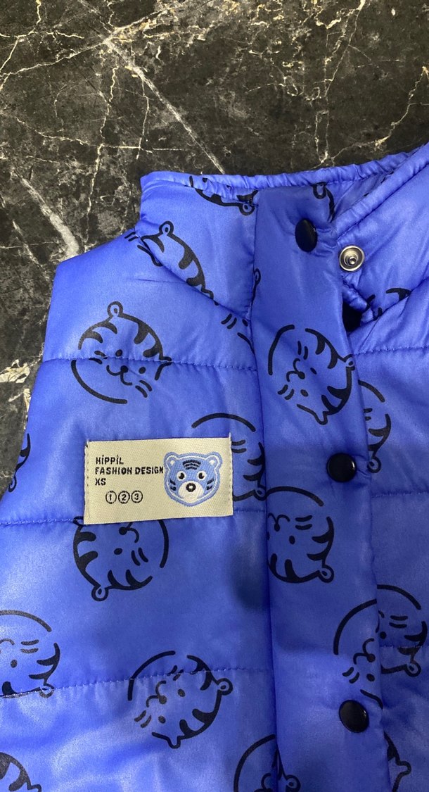 Renkli Baskılı Mavi Erkek Çocuk Yeleği - Görsel 3