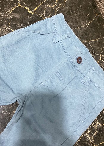Düğmeli Erkek Çocuk Mavi Denim Pantolon - Görsel 3