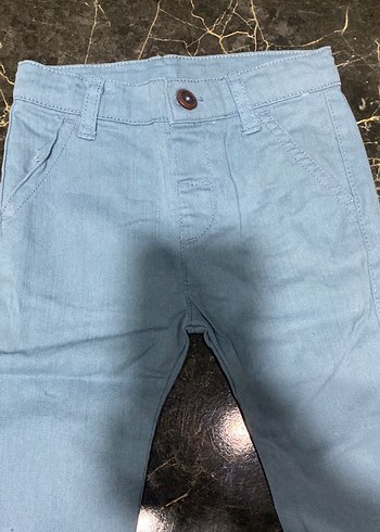 Düğmeli Erkek Çocuk Mavi Denim Pantolon - Görsel 2