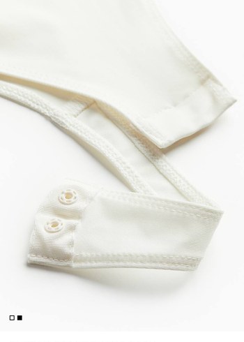 Düğmeli Beyaz Kısa Kollu H&M zıbın - Görsel 2