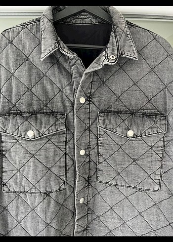 Gri Düğmeli Kadın Denim Ceket - Görsel 3