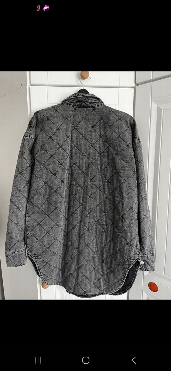 Gri Düğmeli Kadın Denim Ceket - Görsel 5