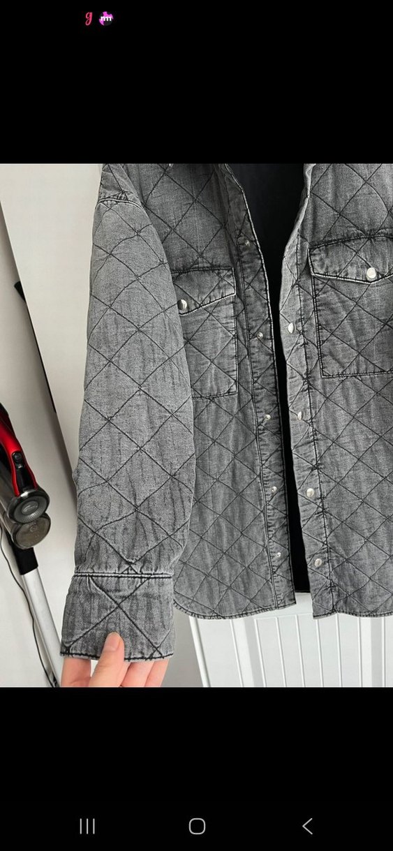 Gri Düğmeli Kadın Denim Ceket - Görsel 4