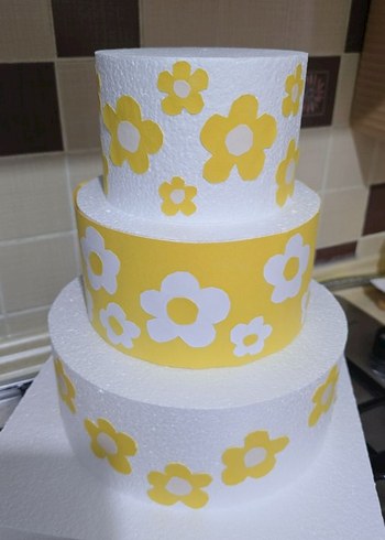 Maket papatyalı pasta papatya konsept - Görsel 2