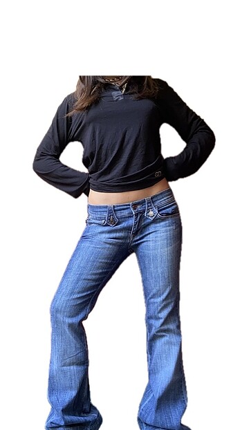 Burberry Vintage düşük bel jean