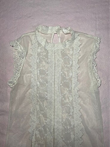 xs Beden Vintage tül bluz