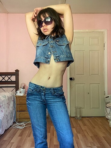 xs Beden Vintage düşük bel jean