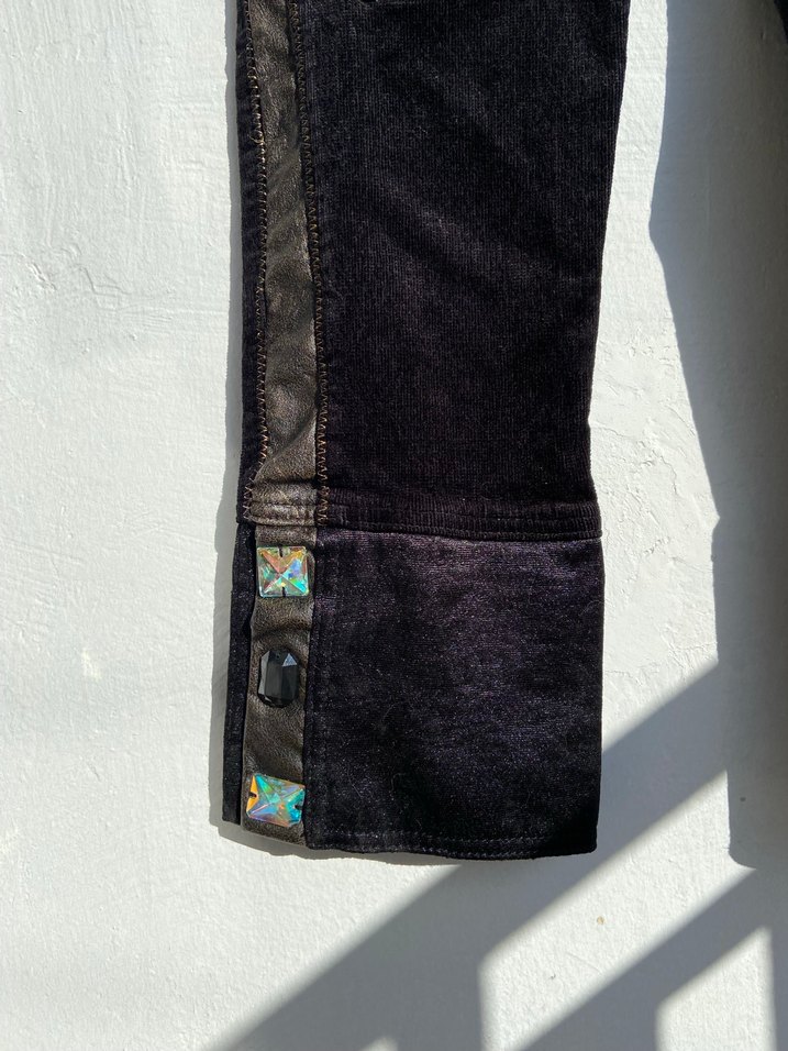 Vintage işlemeli kapri - Görsel 3