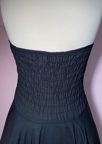 2000s fırfırlı siyah elbise - Görsel 6