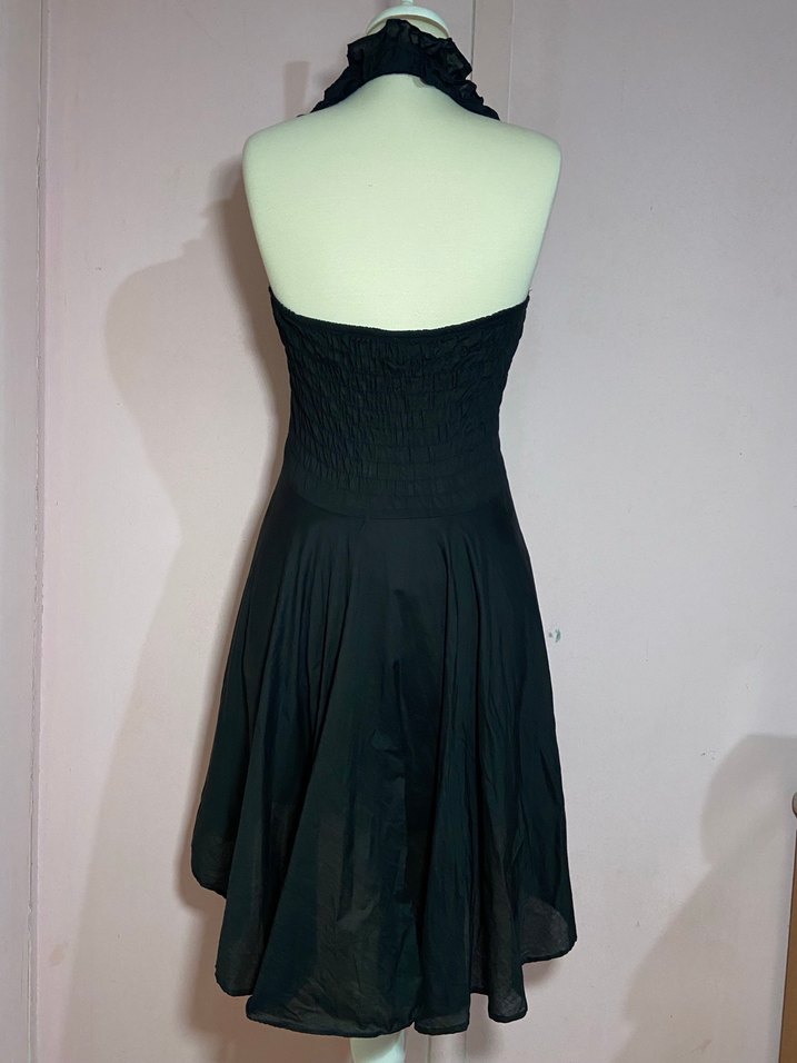 2000s fırfırlı siyah elbise - Görsel 5