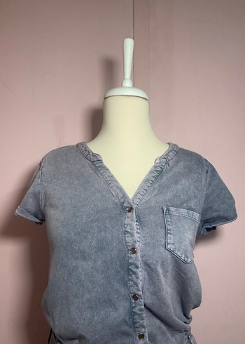 Yıkama efektli elbise - Görsel 2