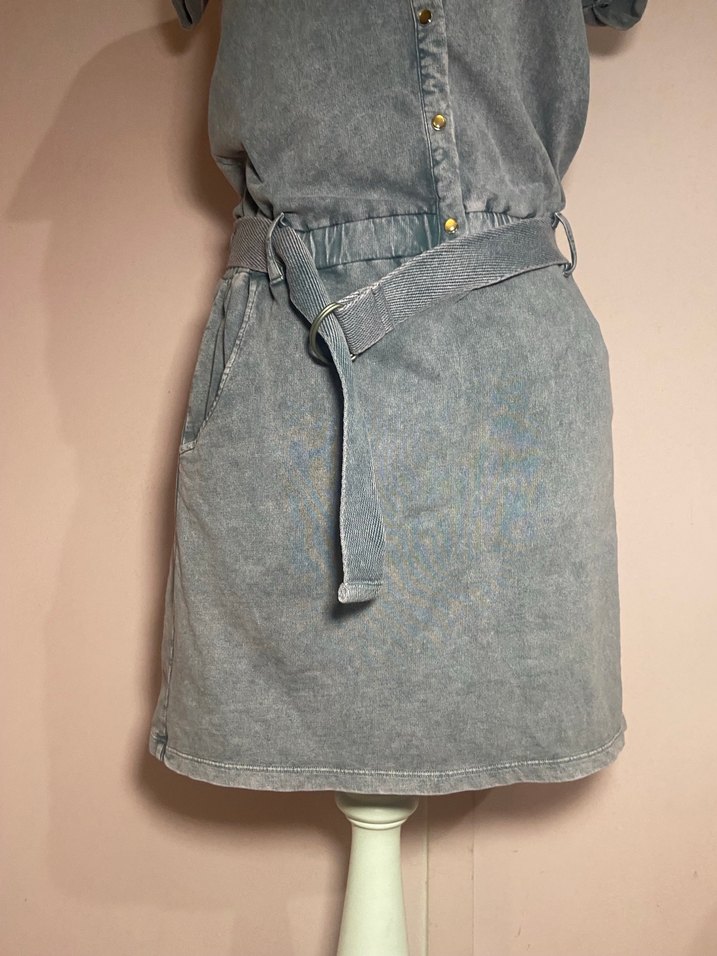 Yıkama efektli elbise - Görsel 3