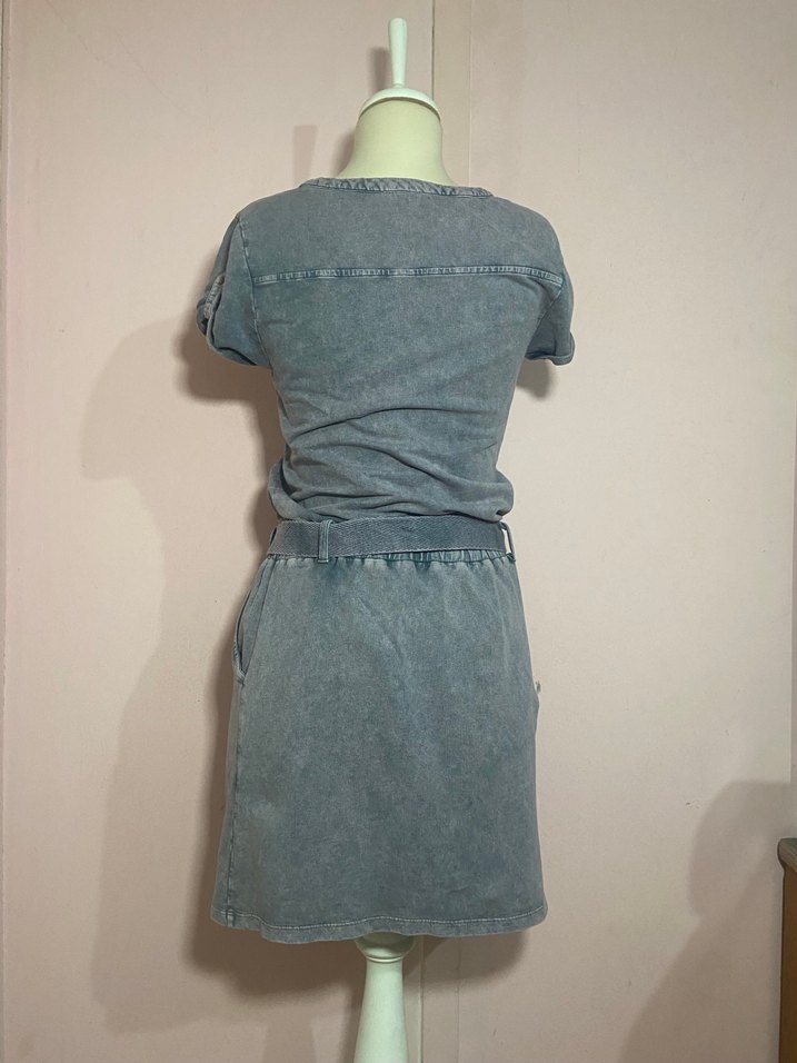 Yıkama efektli elbise - Görsel 4