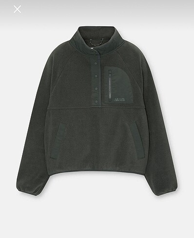 l Beden Pull&Bear Çıtçıt Düğmeli Polar