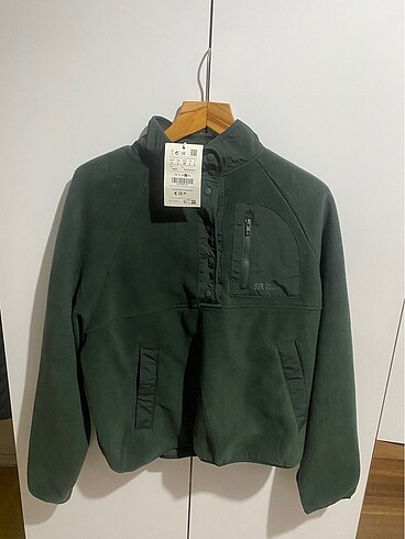 l Beden haki Renk Pull&Bear Çıtçıt Düğmeli Polar