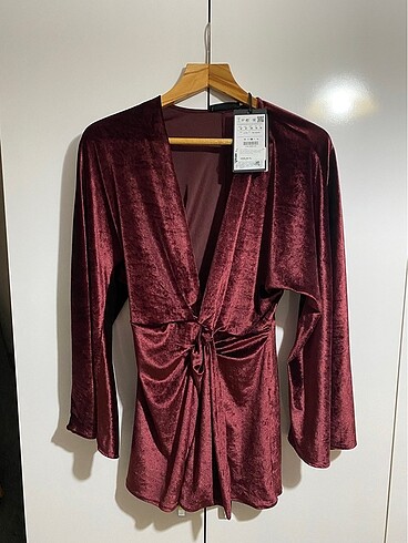 Pull and Bear Pull&Bear Kısa Kadife Elbise