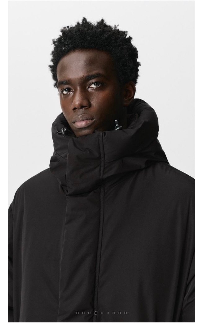 Pull&Bear Kapüşonlu Şişme Uzun Mont - Görsel 4