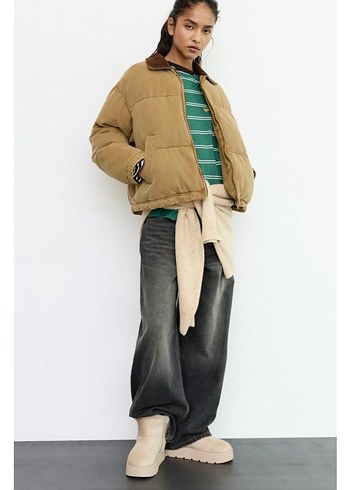 Pull & Bear Kadın Kahverengi Midi Ceket - Görsel 4