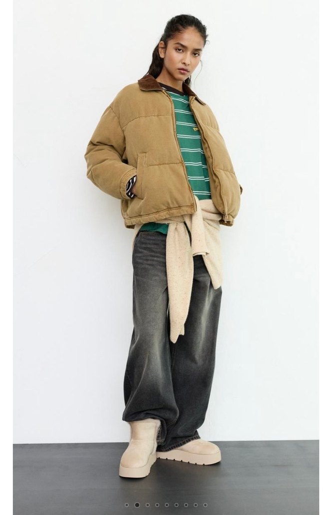 Pull & Bear Kadın Kahverengi Midi Ceket - Görsel 4