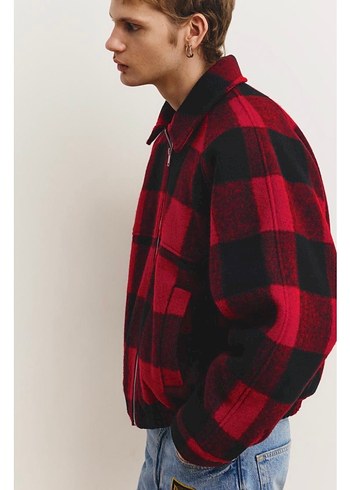 Pull&Bear Kareli Bomber Ceket - Görsel 3