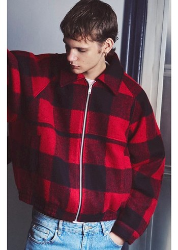 Pull&Bear Kareli Bomber Ceket - Görsel 5