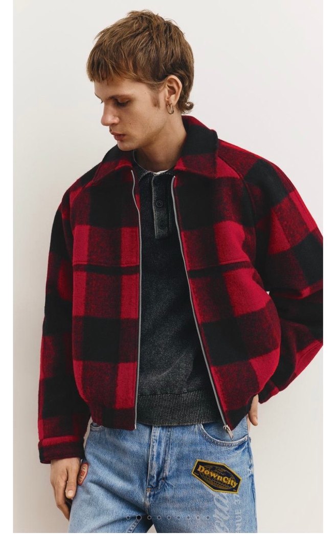 Pull&Bear Kareli Bomber Ceket - Görsel 2