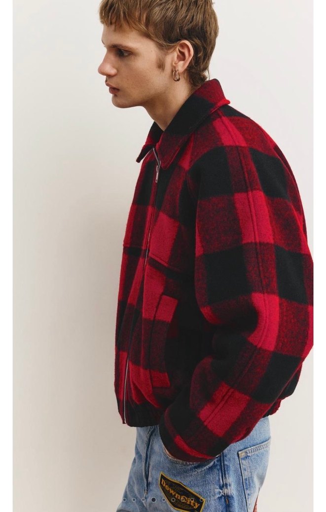 Pull&Bear Kareli Bomber Ceket - Görsel 3