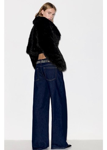 Pull&Bear Siyah Kadın Kürk Ceket - Görsel 4