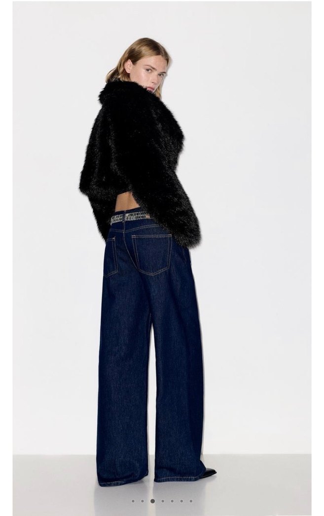 Pull&Bear Siyah Kadın Kürk Ceket - Görsel 4