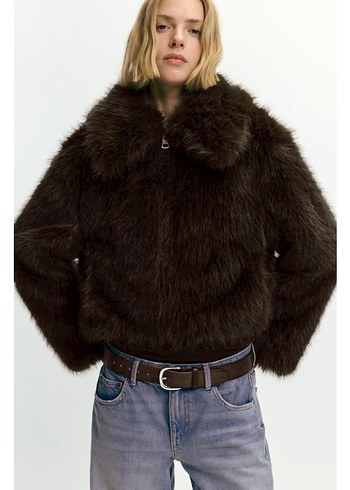 Pull&Bear Fermuarlı Suni Kürk - Görsel 3