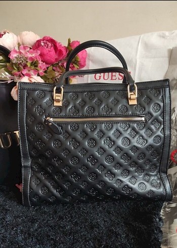 Guess Siyah Deri Tokalı Kadın Çanta - Görsel 3