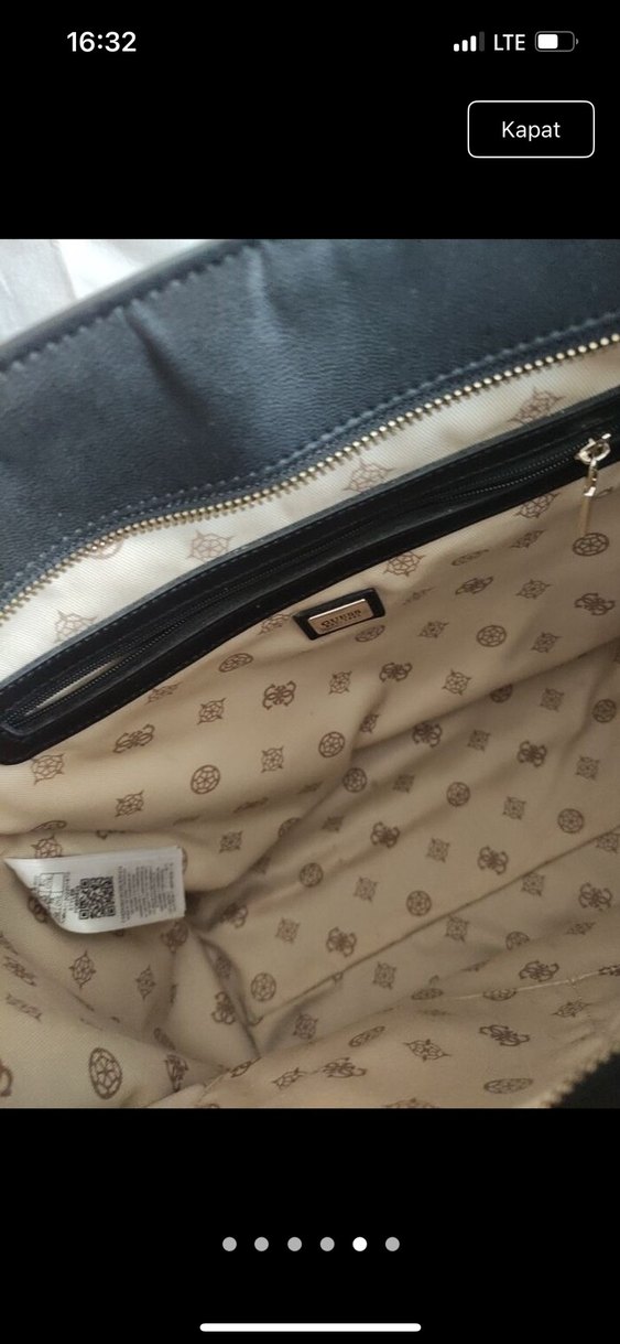 Guess Siyah Deri Tokalı Kadın Çanta - Görsel 2