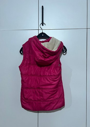 Kız Çocuk Kapüşonlu Fermuarlı Pembe Yelek - Görsel 3