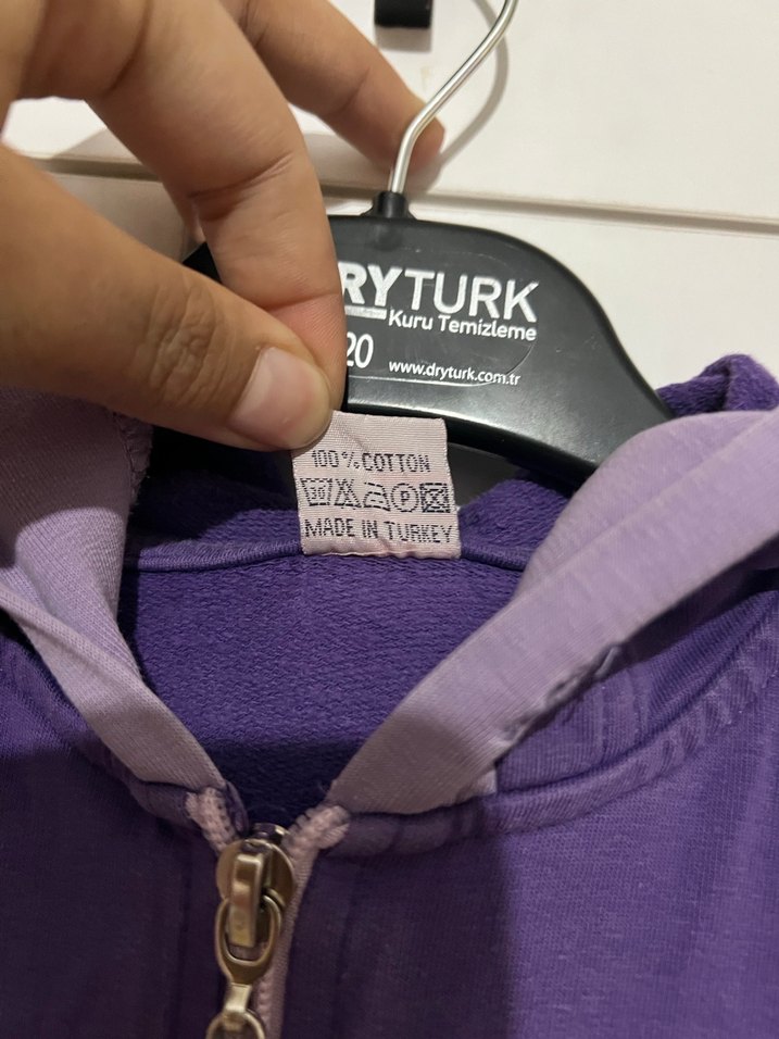 Kız Çocuk Mor Fermuarlı Sweatshirt - Görsel 3