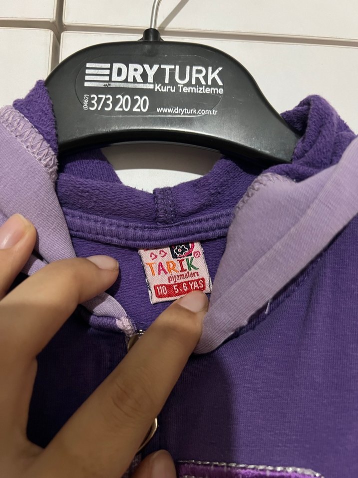 Kız Çocuk Mor Fermuarlı Sweatshirt - Görsel 4