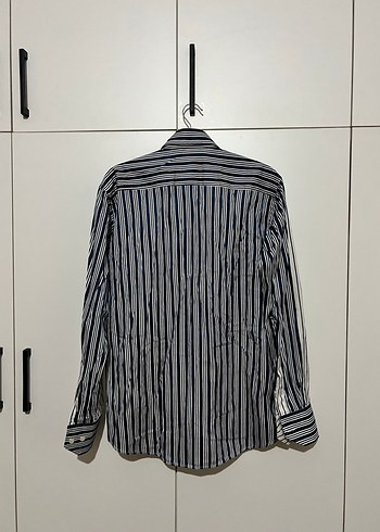 Gri Çizgili Erkek Uzun Kollu Gömlek - Görsel 3