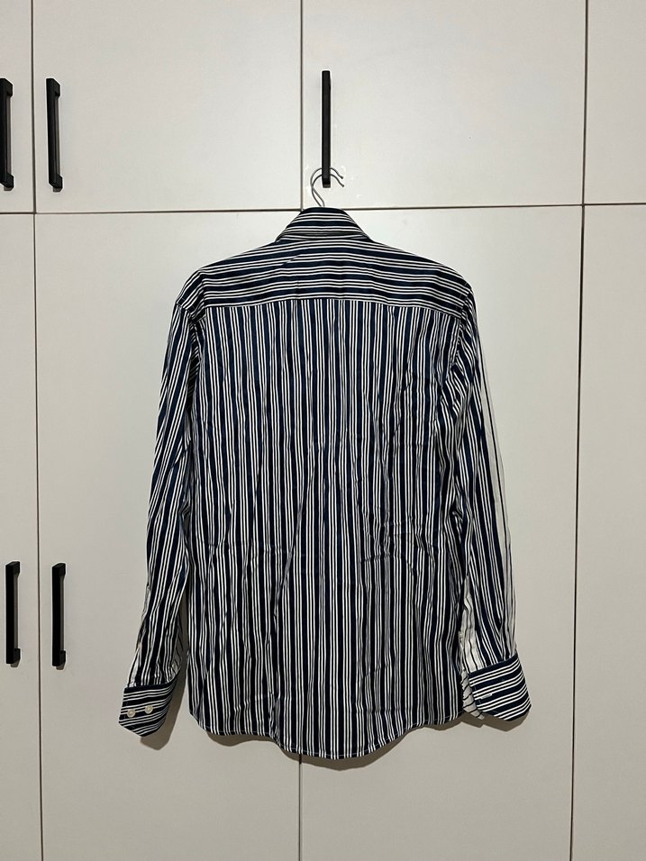 Gri Çizgili Erkek Uzun Kollu Gömlek - Görsel 3