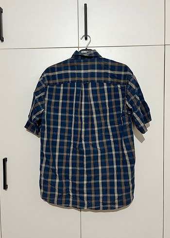 Erkek Lacivert Kısa Kollu Kareli Gömlek - Görsel 2