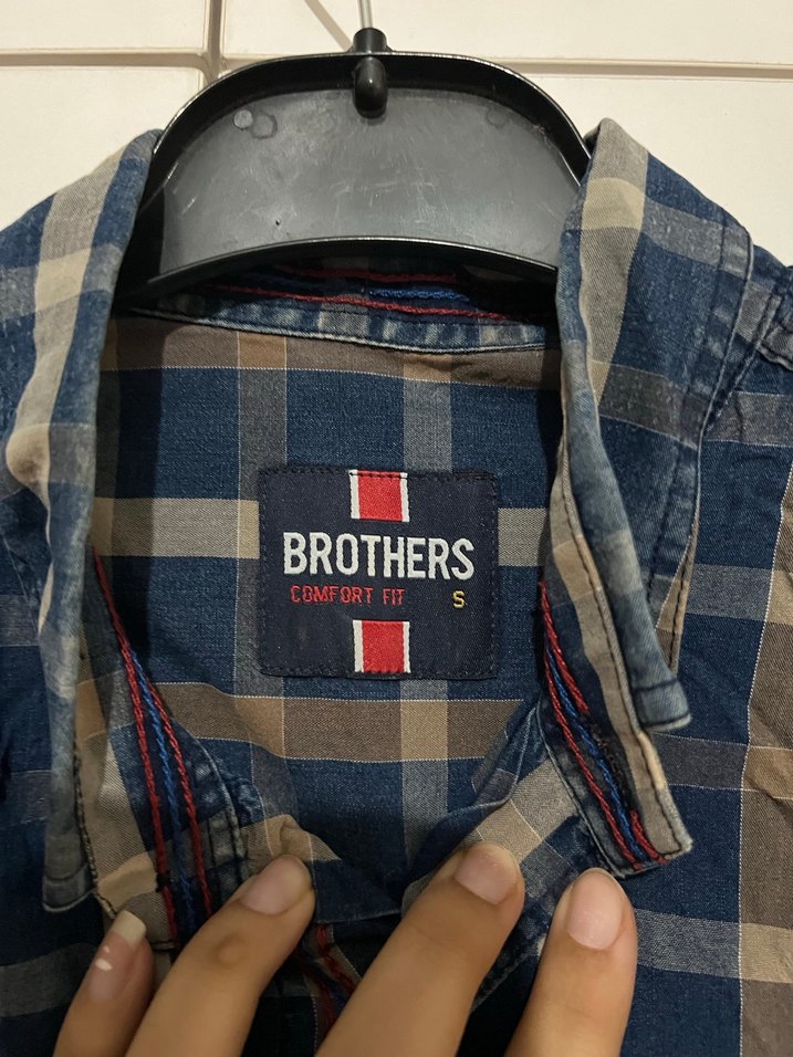 Erkek Lacivert Kısa Kollu Kareli Gömlek - Görsel 3