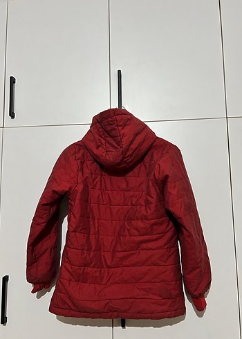 Kırmızı Fermuarlı kız çocupu Kış Montu - Görsel 2