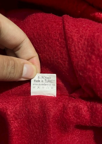 Kırmızı Fermuarlı kız çocupu Kış Montu - Görsel 4