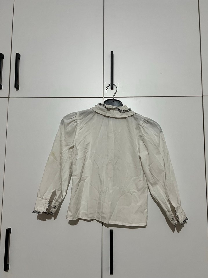 Nakışlı Düğmeli kız çocuk gömlek - Görsel 2