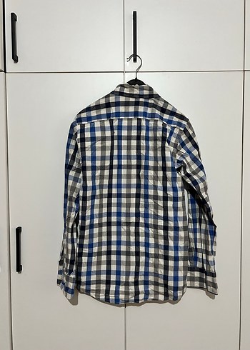 Gri Ekose Desenli Uzun Kollu Erkek Gömlek - Görsel 2