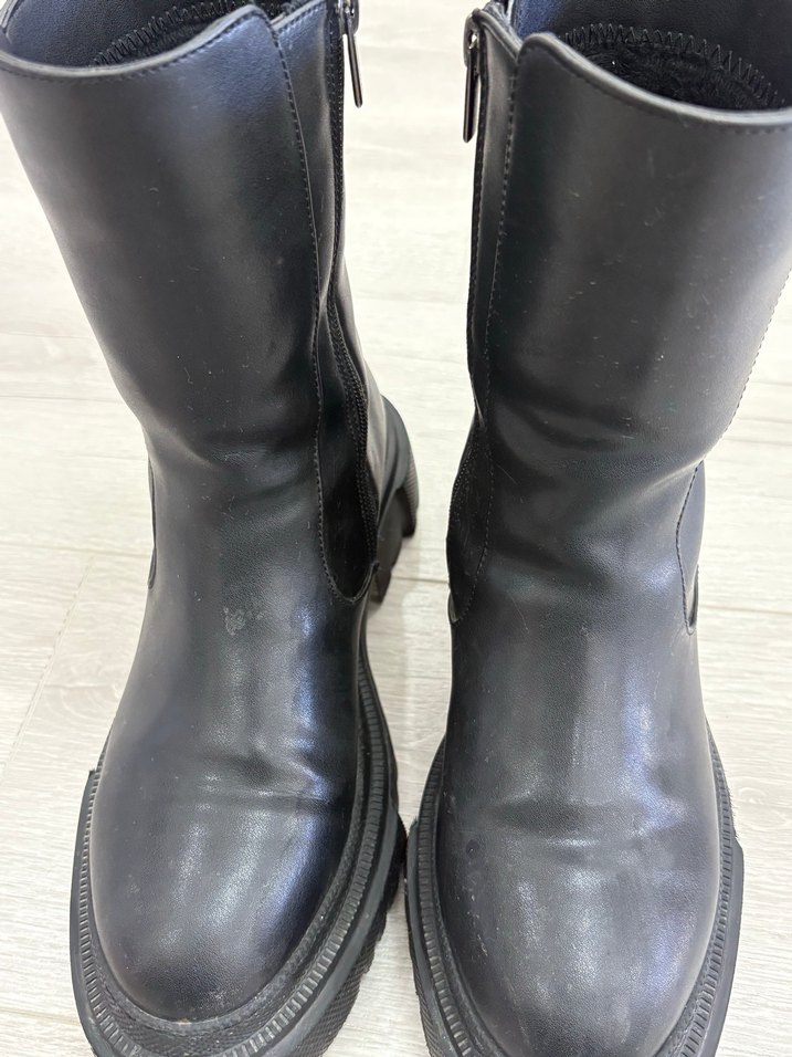 Kadın Siyah Deri bot nine west yeni gibi - Görsel 2