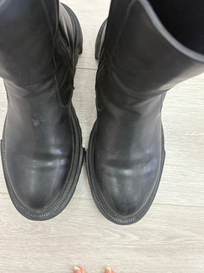 Kadın Siyah Deri bot nine west yeni gibi - Görsel 3