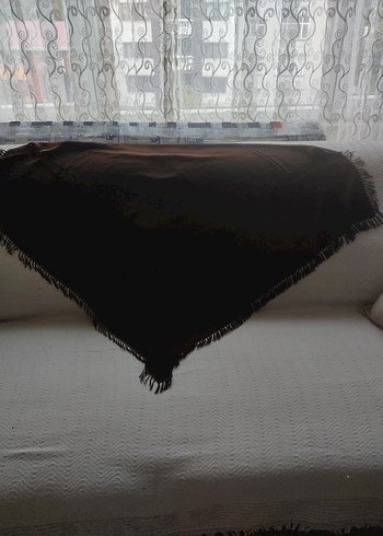 Kahverengi Kadın Püsküllü Şal - Görsel 4