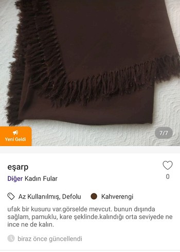 Kahverengi Kadın Püsküllü Şal - Görsel 8