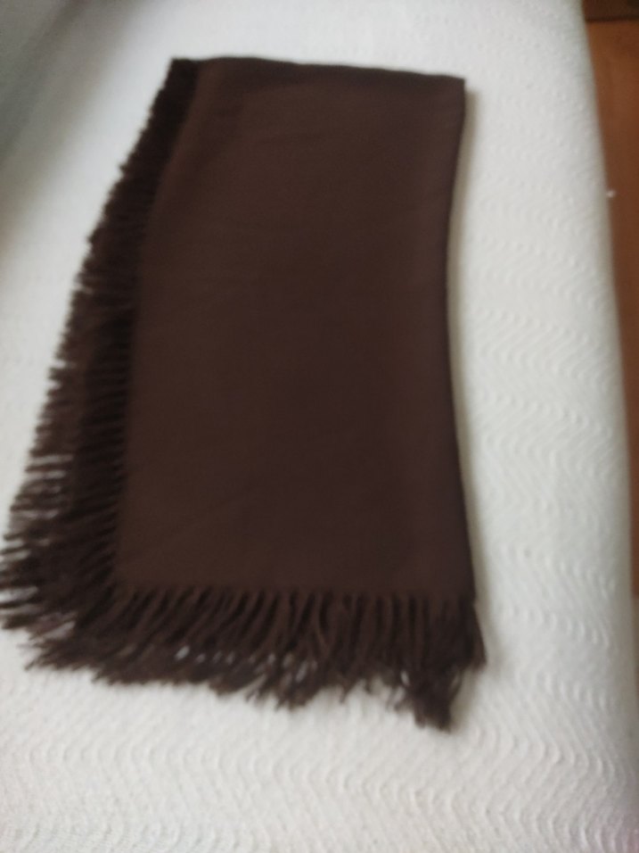 Kahverengi Kadın Püsküllü Şal - Görsel 2